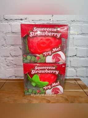 Sunny Days Jumbo Squeezy Strawberry Squishy Toy Bundle